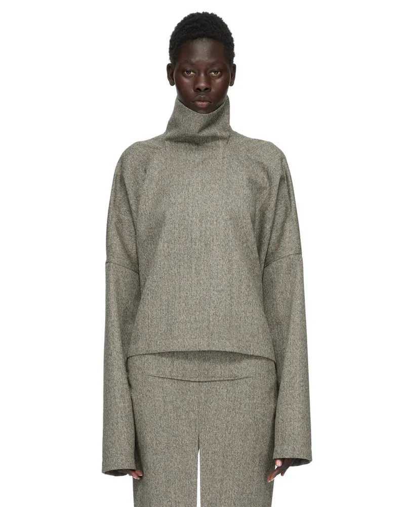 Rick Owens Women's Top Court Jumbo Tabard Gris Anthracite Gray Gray
