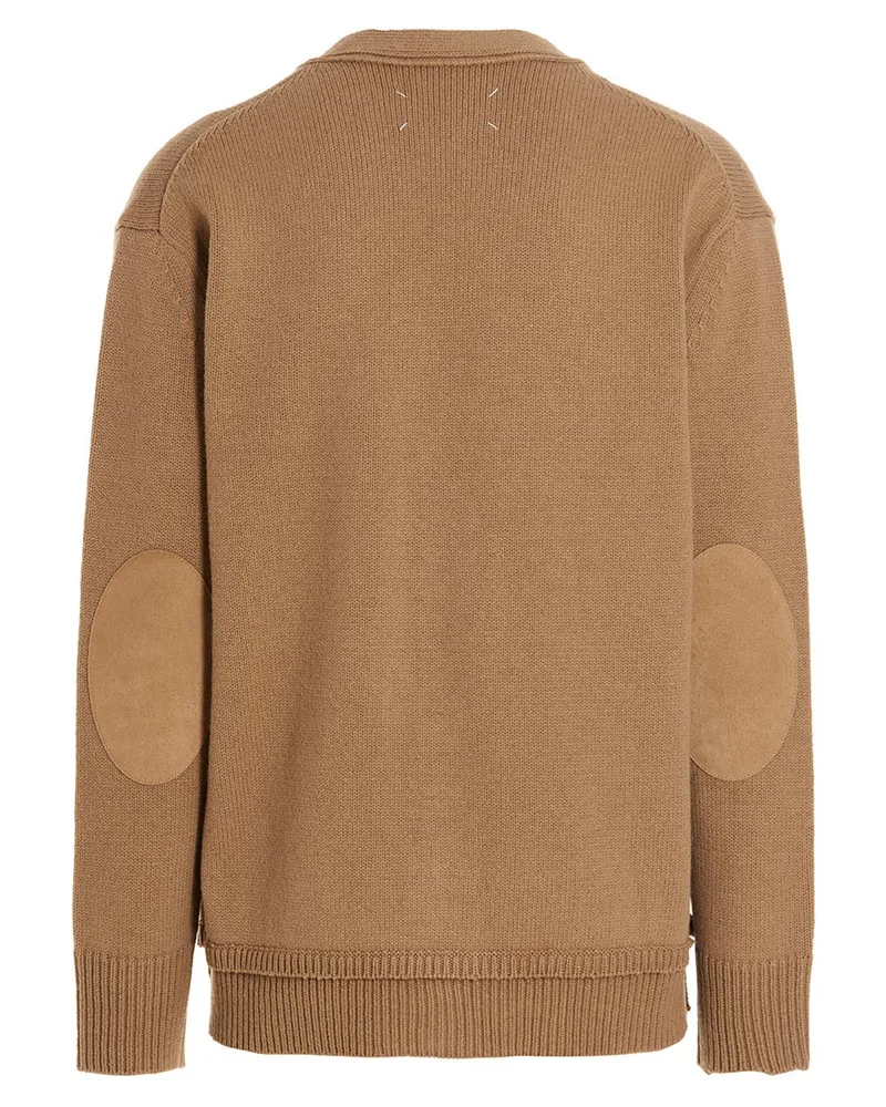 Maison Margiela Men's Beige Wool Cardigan Clothing Beige