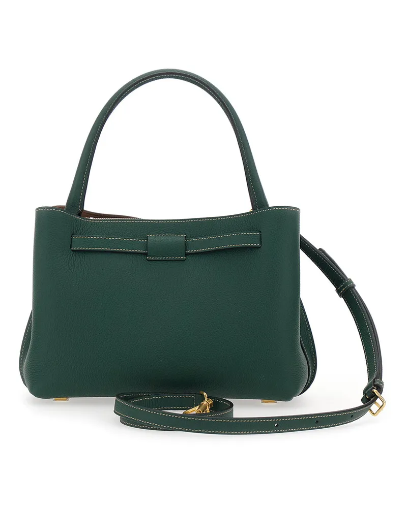 TOD'S Women's Handbag T-String Green Hammered Leather Calf Handbags Hand Bags Green