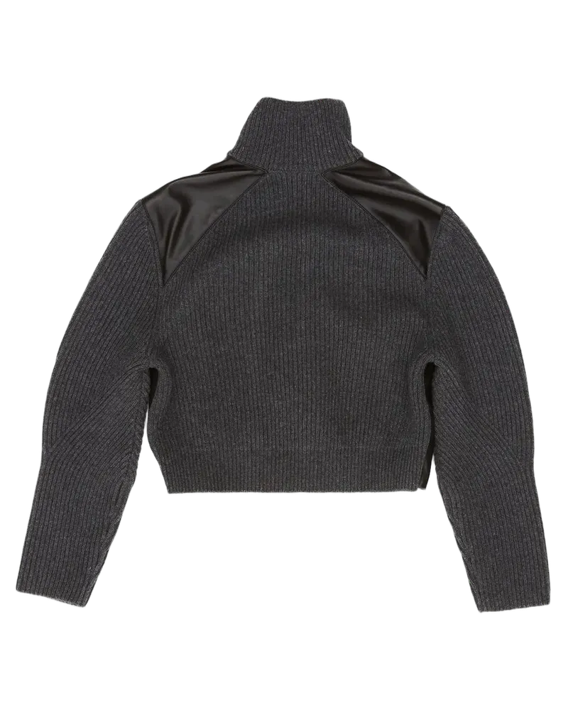 Alaïa Women's Jacket Wool Leather Gray Gray