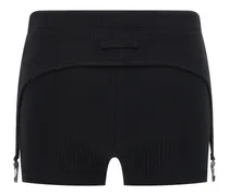 Women Black Cotton Bermuda Shorts