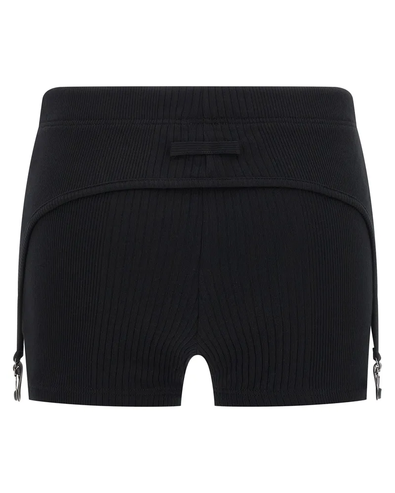 Jean Paul Gaultier Women Black Cotton Bermuda Shorts Black