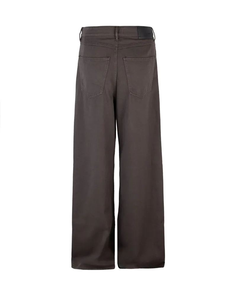SPORTMAX Women's Trousers Siamese Chocolate Garment-Dyed Cotton Brown