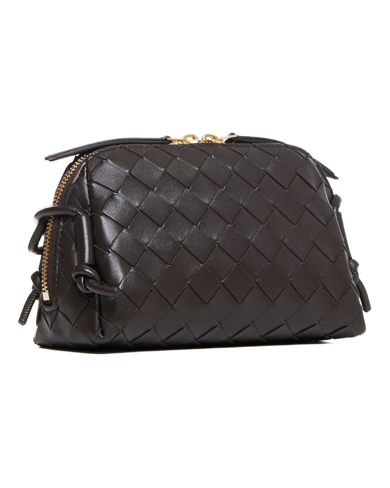Bottega Veneta Women's Leather Concert Pouch Intrecciato Brown Lambskin Brown