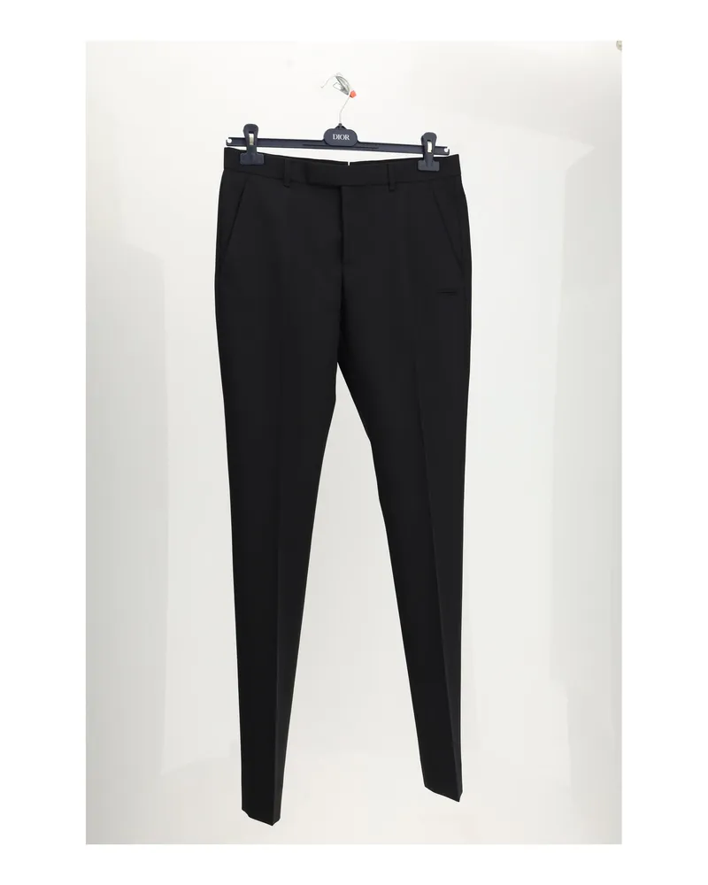 Dior Men's Trousers Black Mohair-Blend Black
