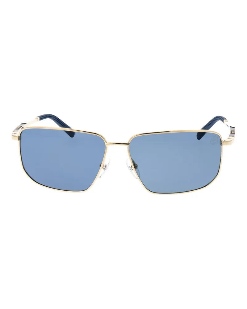 Timberland TI-1063350 Gold Metal Rectangle Sunglasses — Gold Gold