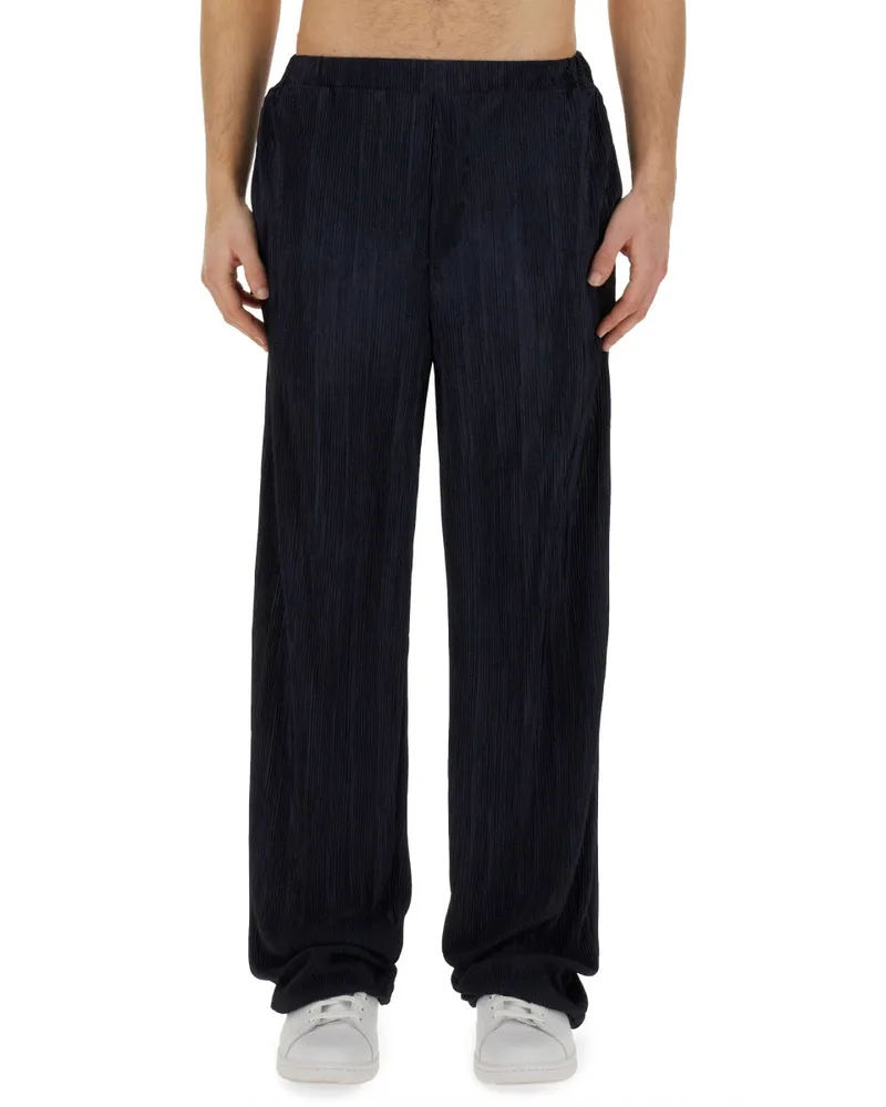Family First Pleated Polyester Trousers — Blue Blue