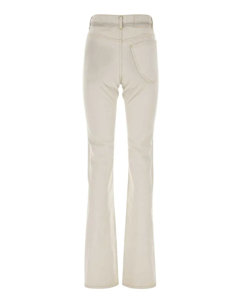 Maison Margiela Women's Chalk Denim Jeans 961 Exterior: Cotton Beige