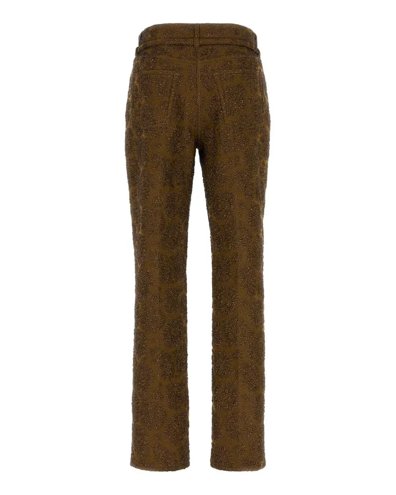 Dries van Noten Textured Nylon Trousers — Brown Brown