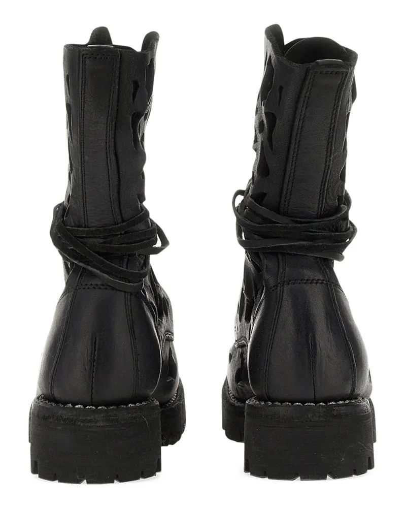 GUIDI Cut-Out Details Ankle Boot — Black Black