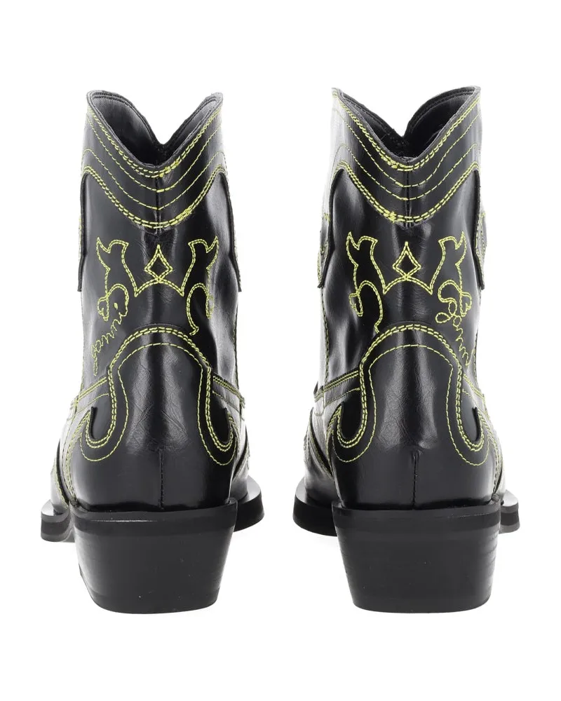 Ganni Low Shaft Boot — Black Black