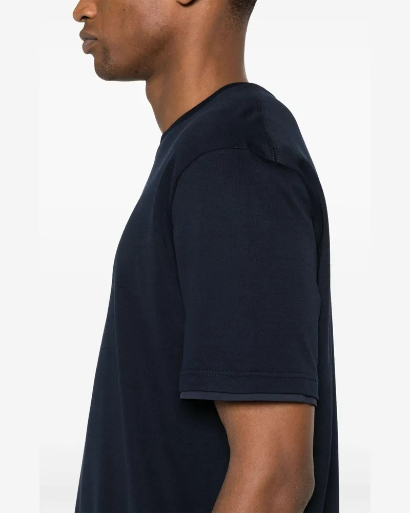 Herno Crewneck Cotton T-Shirt — Navy Navy