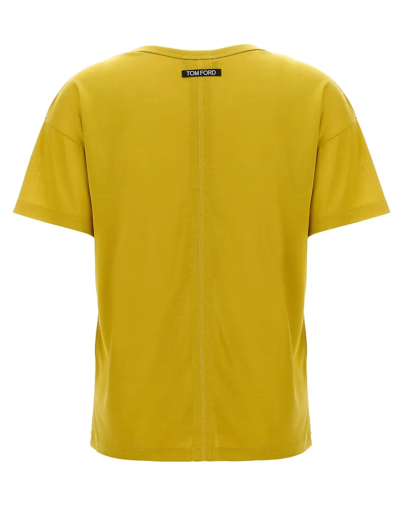Tom Ford Silk Crew Neck T-shirt — Yellow Yellow