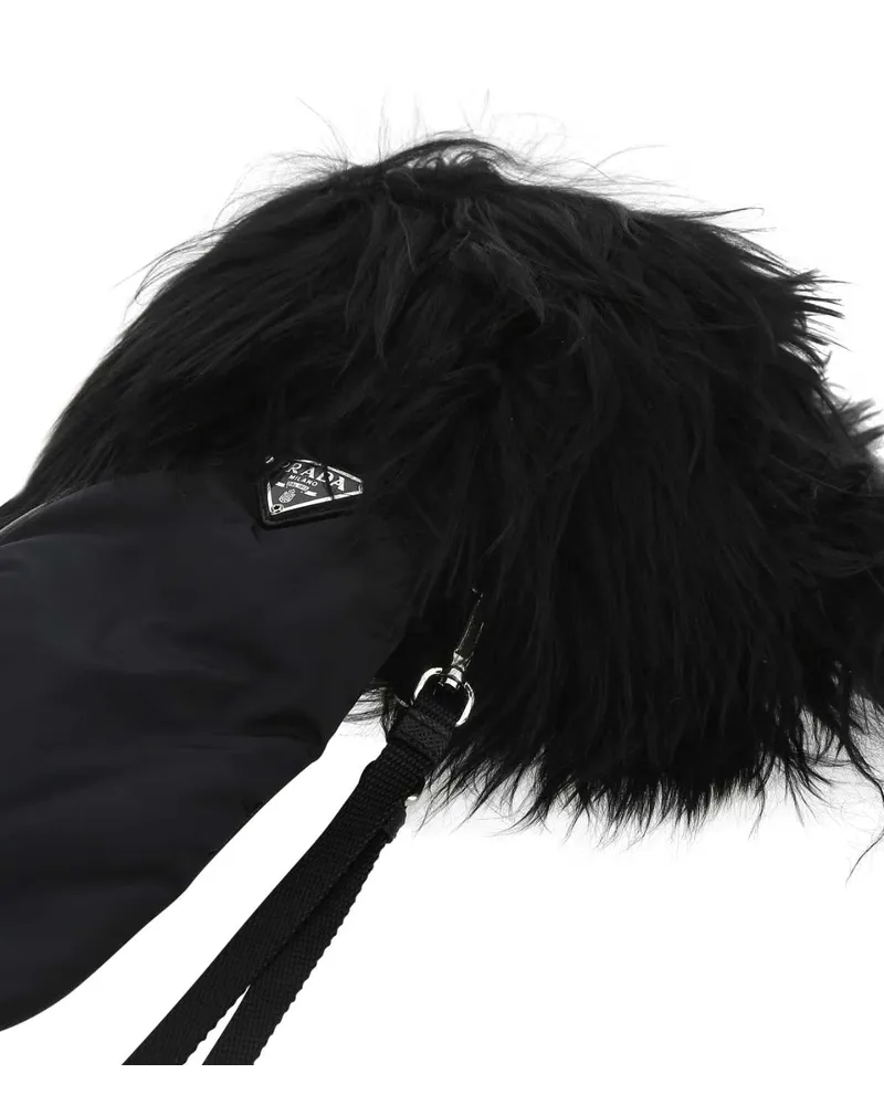 Prada Women's Black Nylon And Nappa Leather Gloves F0002 Pa-Lamapacos Guanti Black