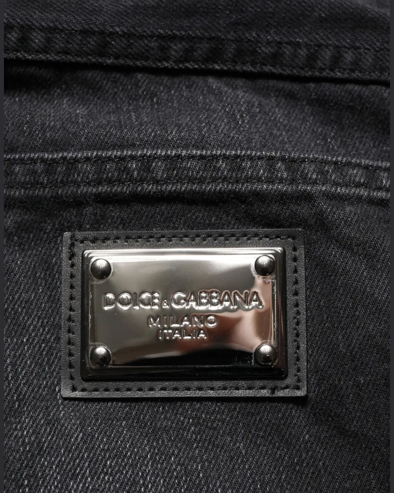 Dolce & Gabbana Black Washed Cotton Skinny Men Denim Jeans Clothing Black