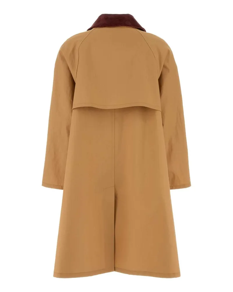 Prada Women's Camel Cotton Overcoat Miele Exterior: Cappotti Coat Beige