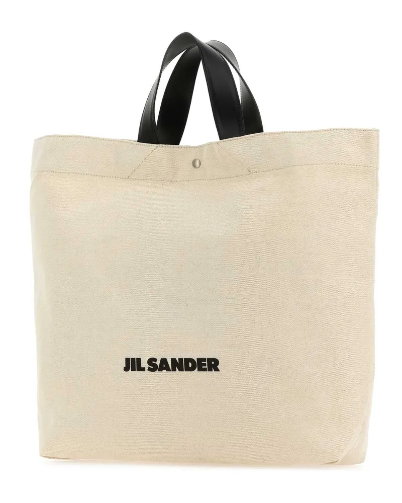 Jil Sander Women's Sand Canvas Flat Shopping Bag 280 Borse A Mano Beige