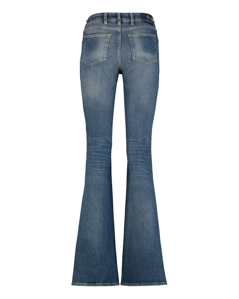 Golden Goose Women's Bootcut Jeans With Vintage Wash Denim Cotton Flared Blue