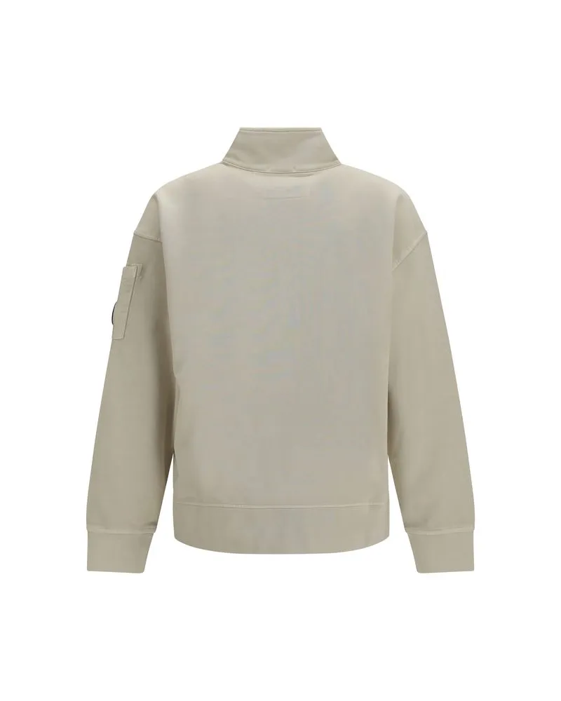 C.P. Company Cotton-Fleece Half-Zip Sweatshirt — Beige Beige