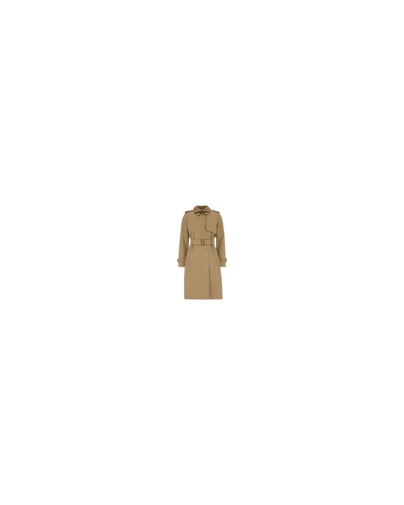 Burberry Women's Beige Cotton Trench Coat Honey Beige