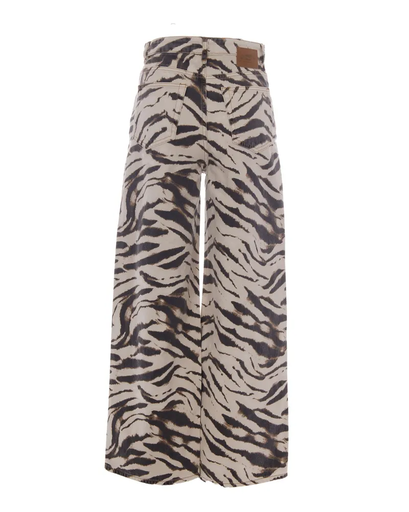 Ganni Women's Trousers Lari Egret Organic Cotton Beige