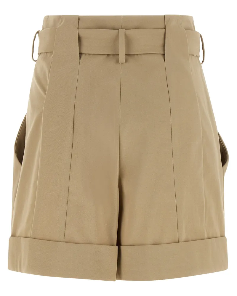 Balmain Anthem Shorts — Beige Beige