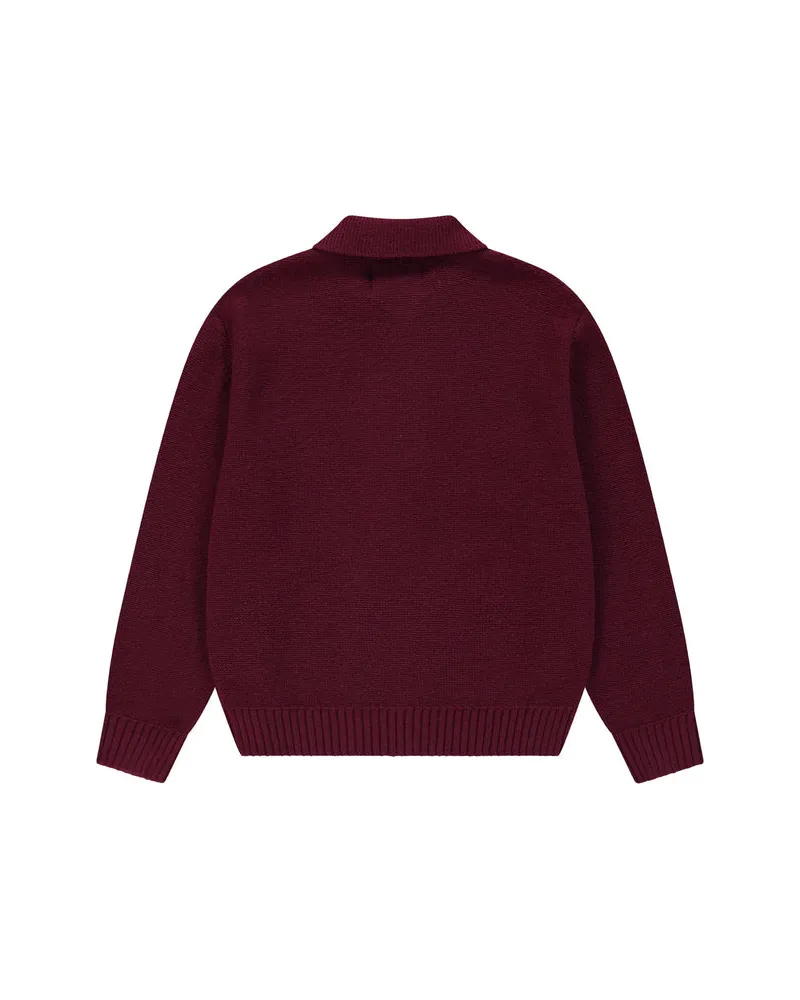Arte Antwerp Logo-Embroidered Knit Cardigan — Red Red