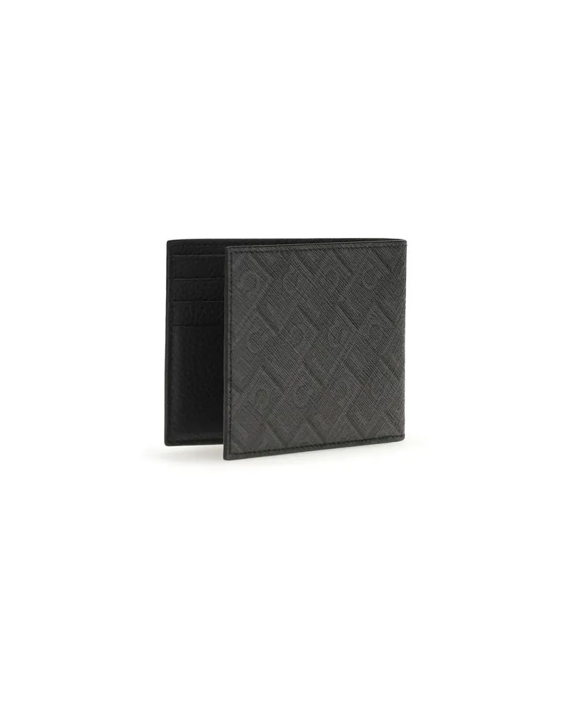 Ferragamo Men's Black Calf Leather Bos Taurus Wallet Black