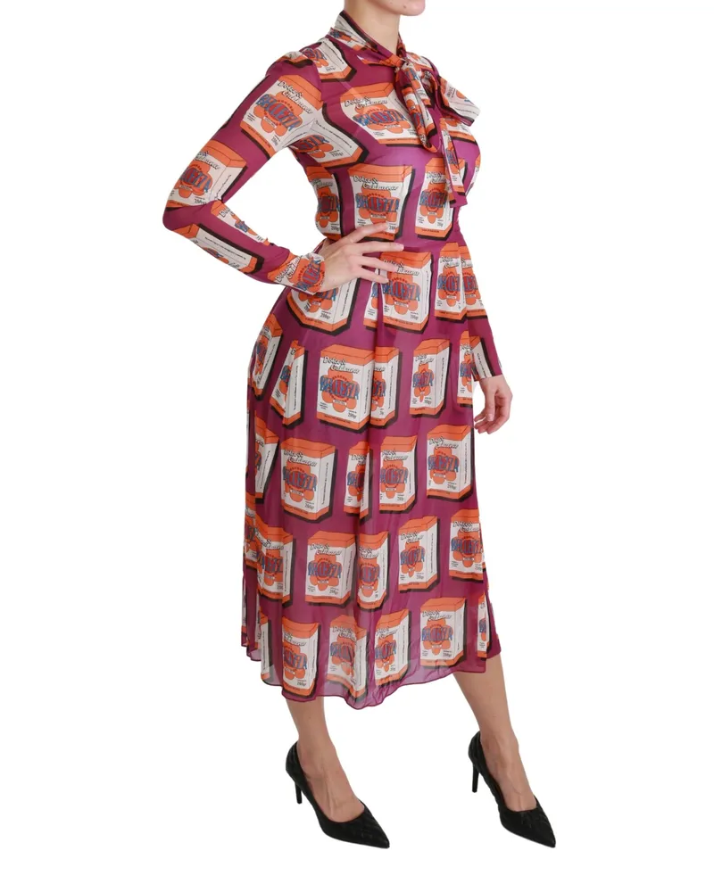 Dolce & Gabbana Women Purple Silk Bellezza A-Line Gown Dress Purple