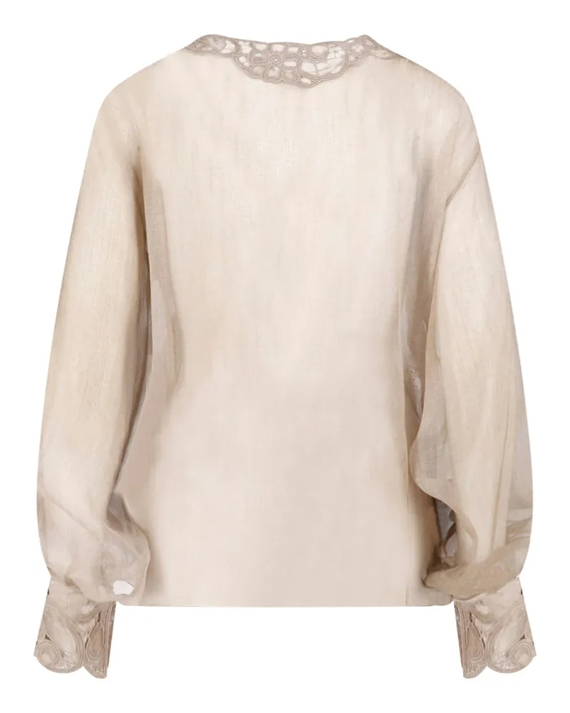 Ermanno Scervino Women's Shirts Beige Silk Beige