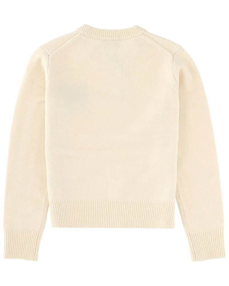 Kitsuné Fox Head Wool Sweater — Powder Powder