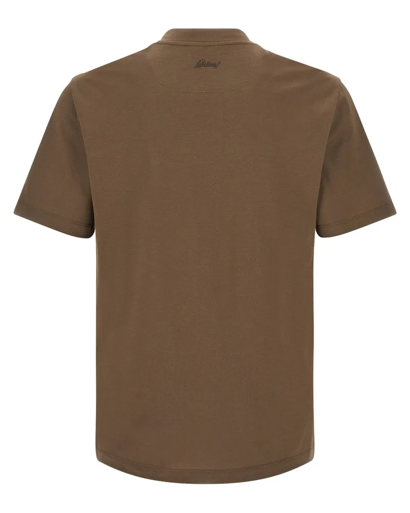 Brioni Pure Cotton T-Shirt — Brown Brown