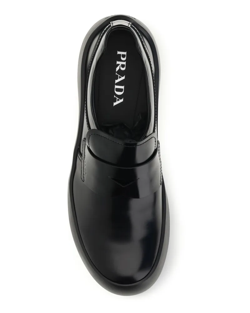 Prada Leather Loafers — Black Black
