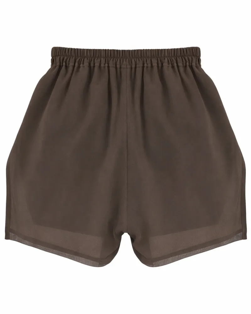 Rick Owens Silk Bermudas — Brown Brown