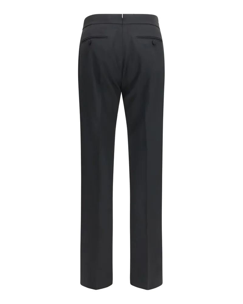 Tom Ford Men's Tailored Trousers With Front Pleats Black Wool Ovis Aries Black