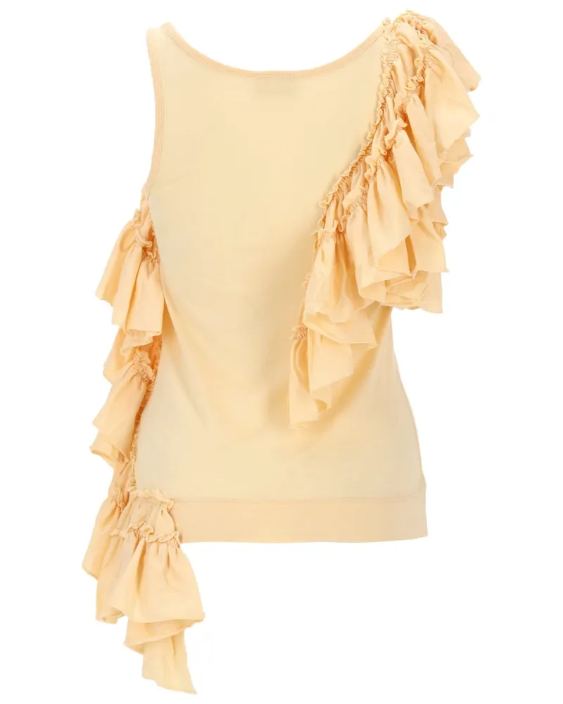 Dries van Noten Cotton Ruffled Blouse — Yellow Yellow