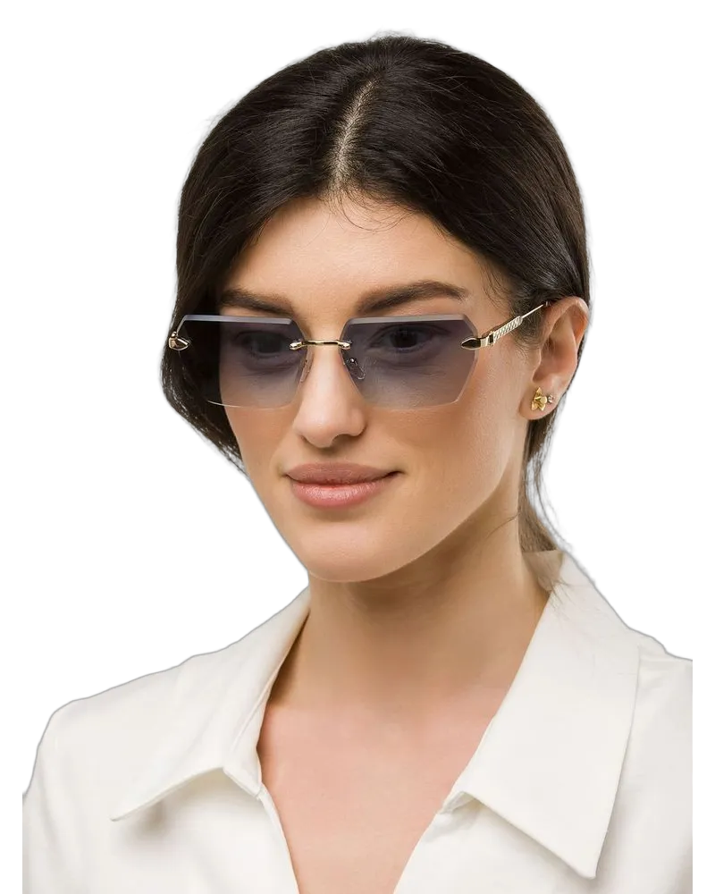 Just Cavalli Unisex Sunglasses Total Shiny Rose Gold Metal Rose
