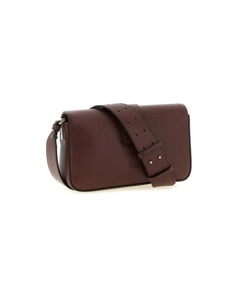 Pinko Leather Shoulder Bag — Bordeaux Bordeaux