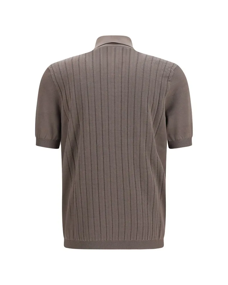 Brunello Cucinelli Men's Brown Cotton Shortsleeve Shirt Brown
