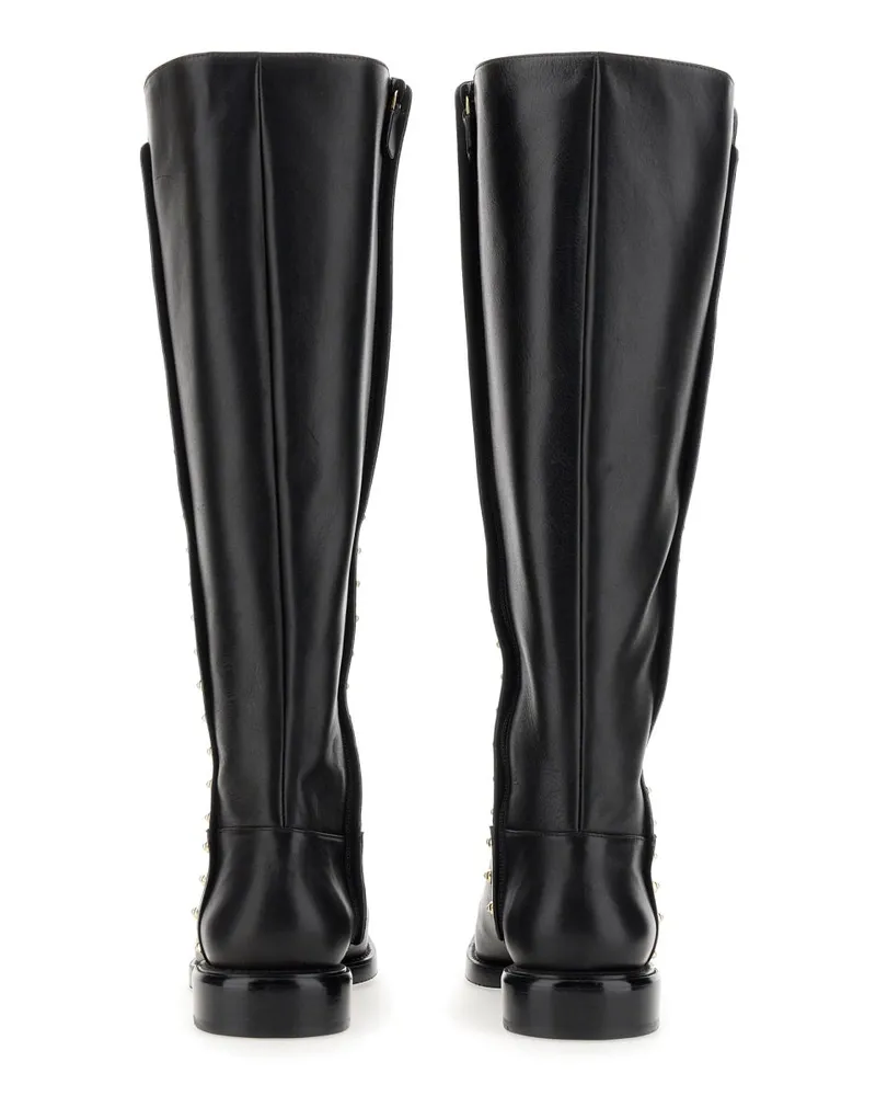 Stuart Weitzman Leather Riding Boot — Black Black