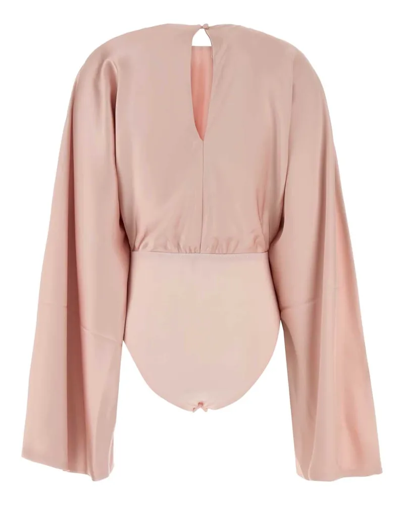 Norma Kamali Women's Pink Satin Bodysuit Balletpink Exterior: Polyester Maglie Pink