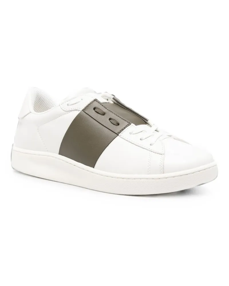 Valentino Garavani Leather Logo-Strap Sneaker — White White