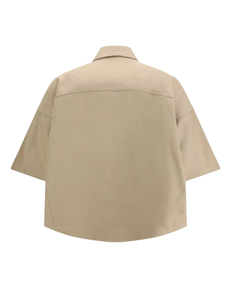 Brunello Cucinelli Women's Short-Sleeve Shirt Trench Cotton Beige