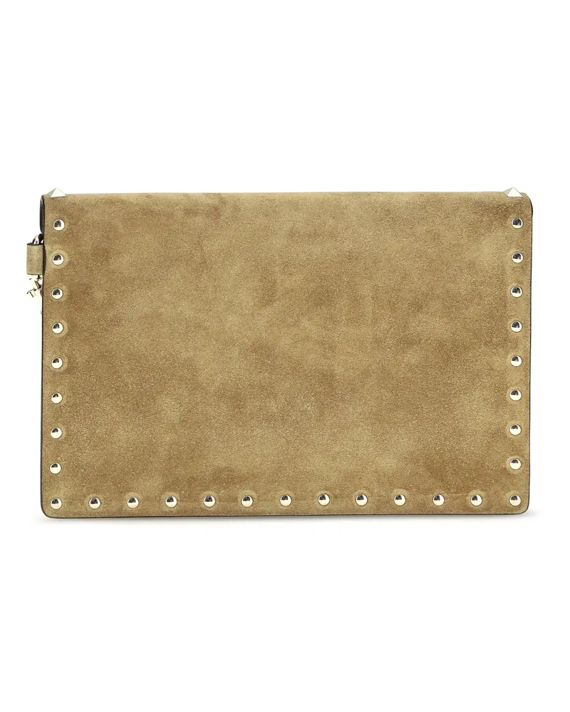 Valentino Garavani Rockstud Clutch — Beige Beige