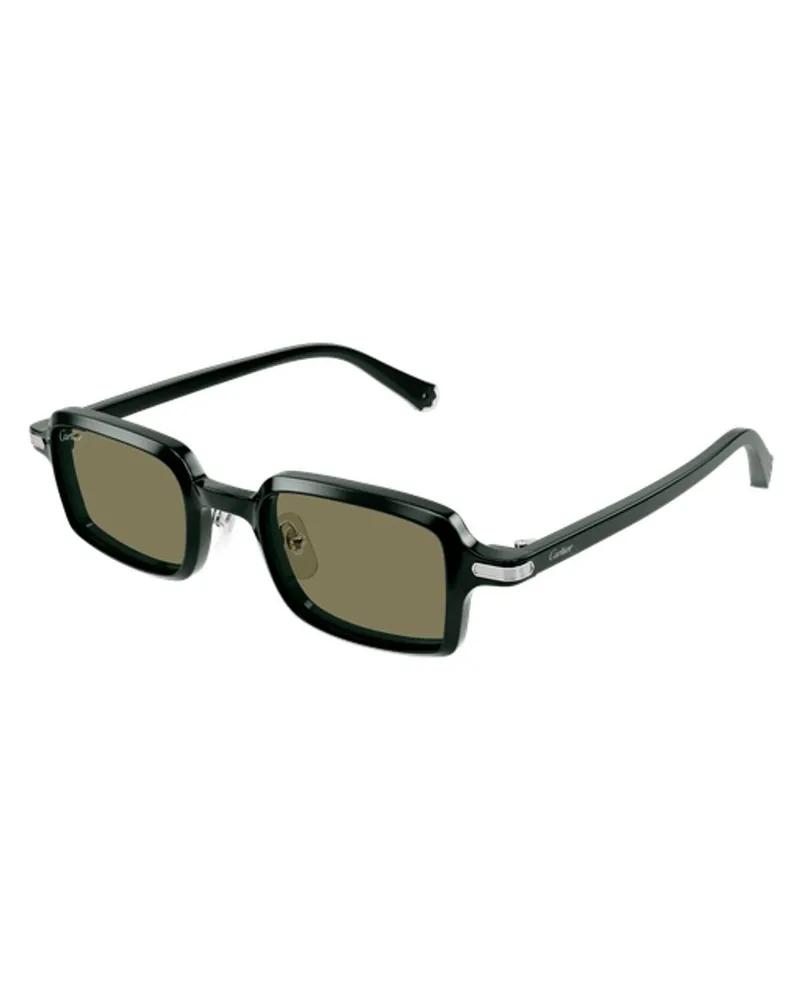 Cartier CT0539S007 Rectangle-Frame Sunglasses — Black Black