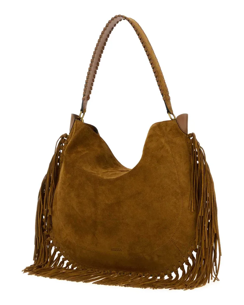Isabel Marant Women's Biscuit Suede Oskan Shoulder Bag Cognac Borse A Mano Brown