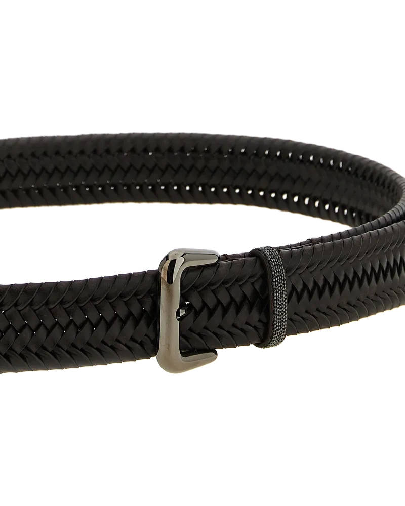 Brunello Cucinelli Braided Leather Belt — Brown Brown