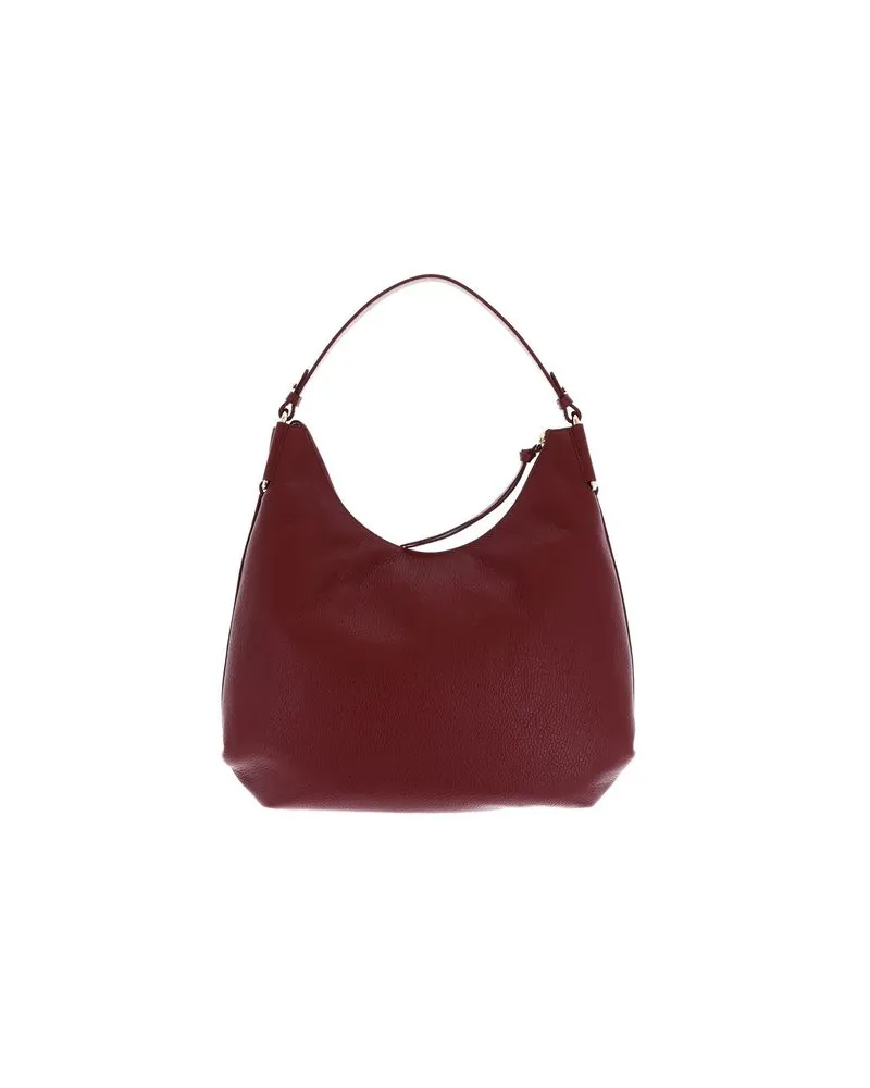 Coccinelle Rebekka Grained Leather Shoulder Bag — Red Red
