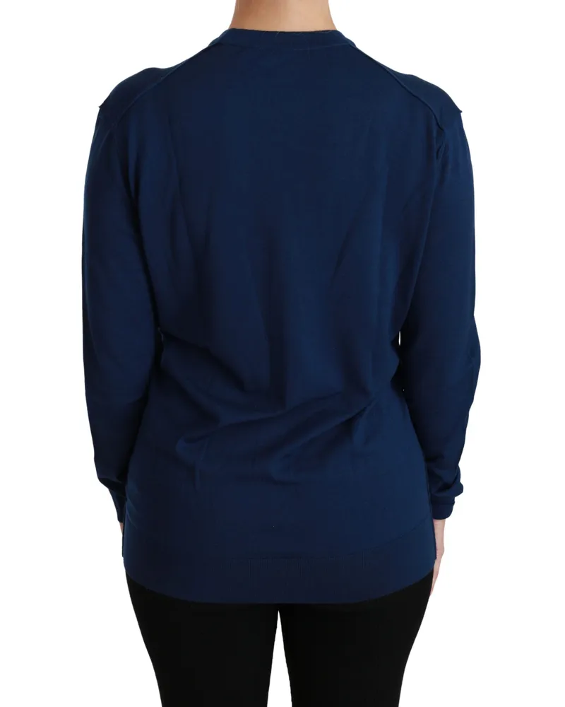 Dolce & Gabbana Virgin Wool Button Cardigan — Navy Navy