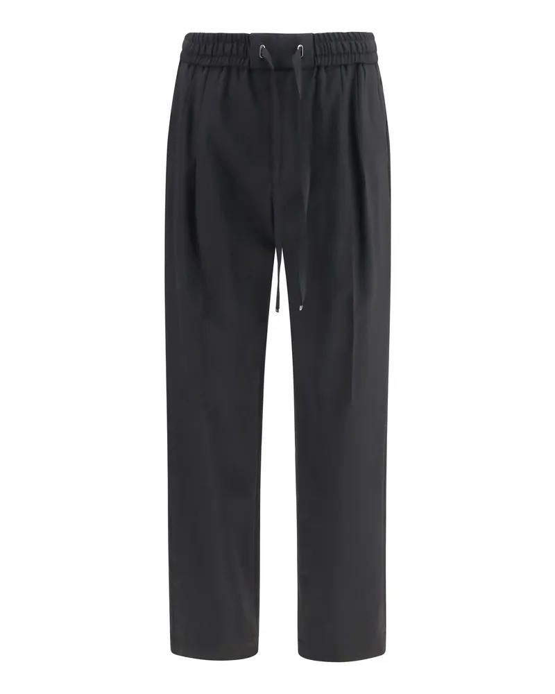 Dolce & Gabbana Men's Jogger Pants Black Wool Gabardine Virgin Trousers Black